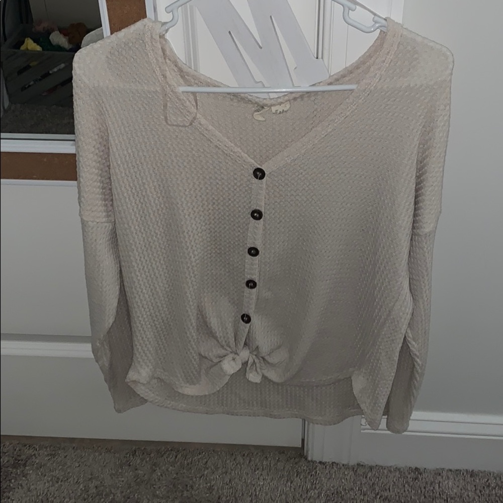 Button up long sleeve tee